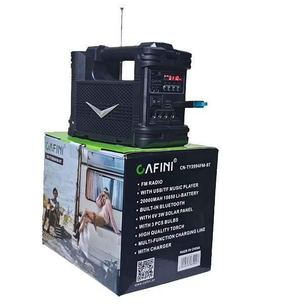 Kit Solar Portátil Cafini CN-TY3994FM-BT: Energía Solar para Iluminación y Carga Rápida | Envío Inmediato a Todo Perú