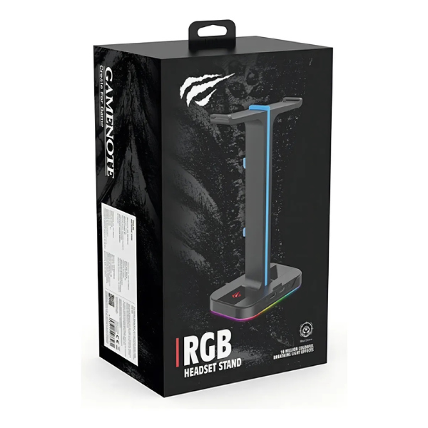 Soporte para auriculares Havit TH650 RGB con doble gancho y 2 puertos USB