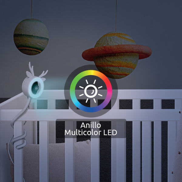 Cámara inteligente para bebé Nexxt 2K con sensor de temperatura y luz RGB