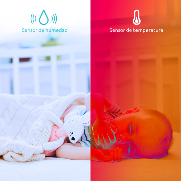 Cámara inteligente para bebé Nexxt 2K con sensor de temperatura y luz RGB