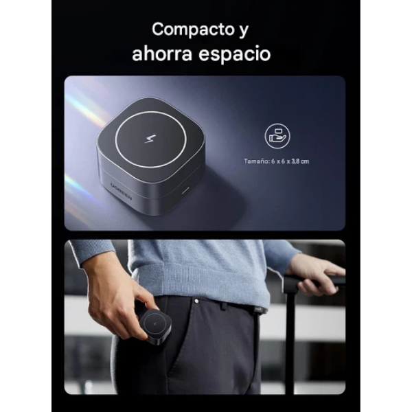 UGREEN W702 35316 – Cargador Inalámbrico Magnético 2 en 1 15W