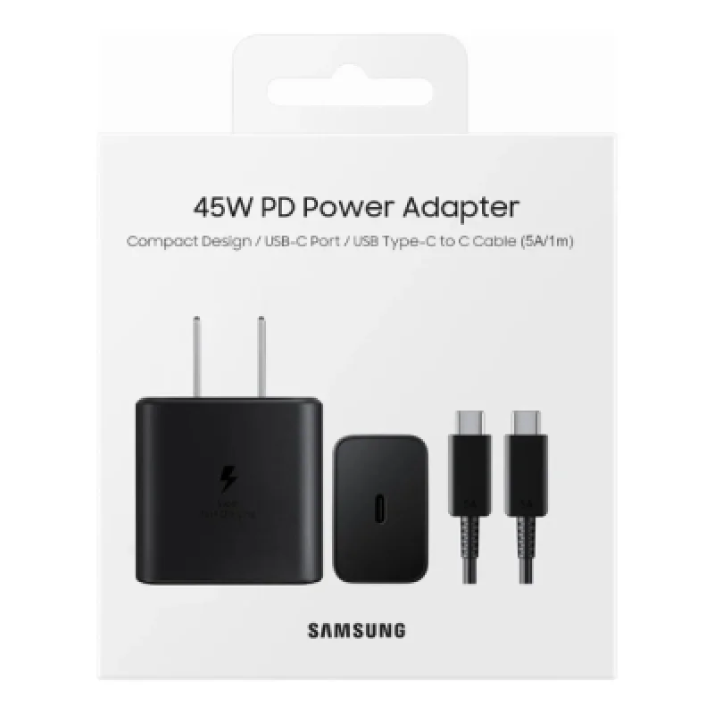 Cargador Samsung 45W Super Rápido con USB C y cable incluido