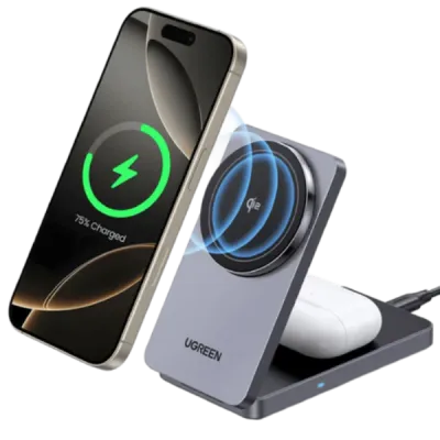 UGREEN W706 (45023) – Cargador Inalámbrico Magnético 2 en 1