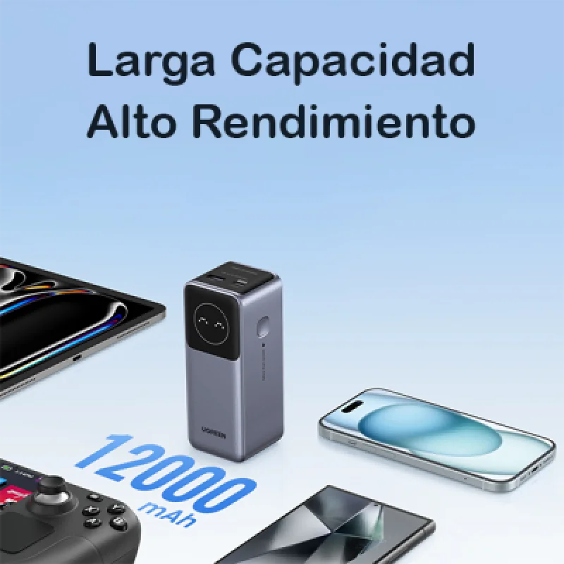 Cargador Portátil Ugreen Nexode 12000mAh 100W🔋 Carga Rápida para iPhone Laptop y Más 🚀Envío 24h Perú