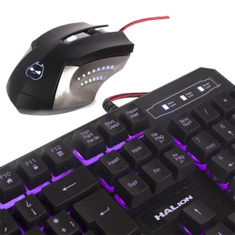 Combo Gamer Halion 3 en 1 HA 515C ODIN | Teclado Mecánico Mouse y Mousepad