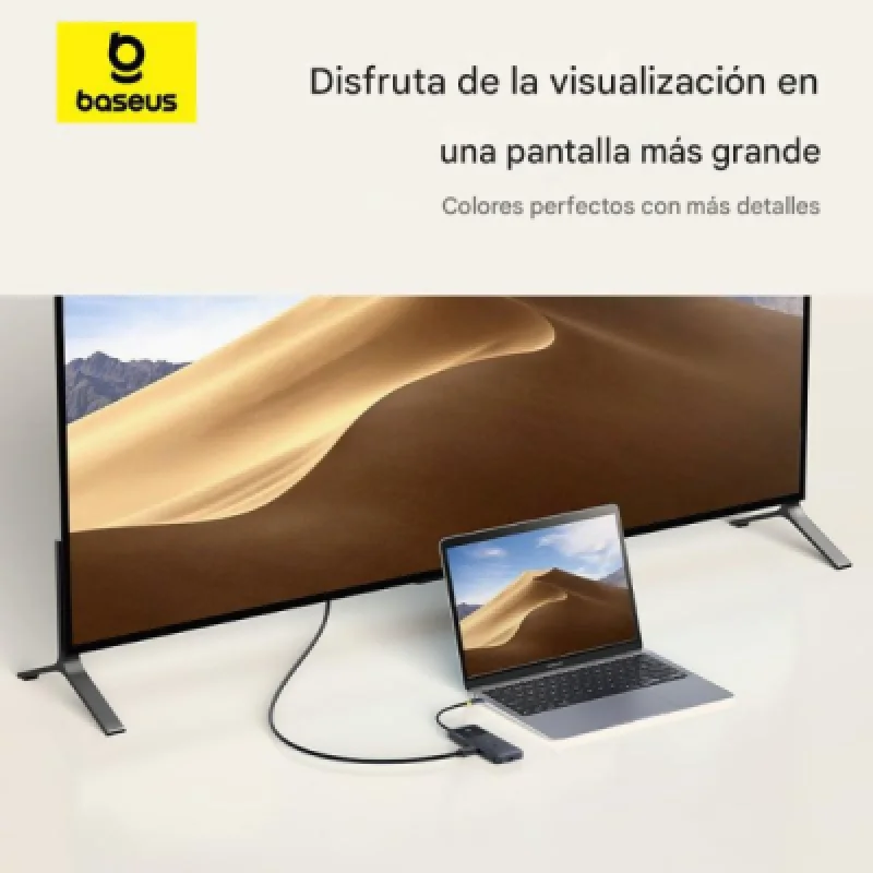 Baseus Dual Fast Charging 6 in 1 HUB – USB C a HDMI 4K 100 W y múltiples puertos