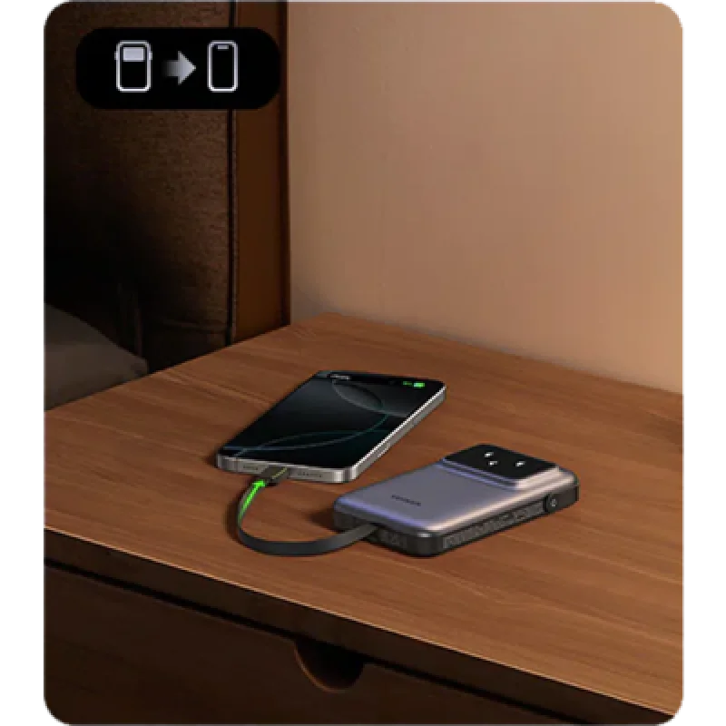 Cargador Portátil Ugreen 10000mAh 30W con Cable USB C🔋 Pantalla TFT ⚡Compacto y Rápido para iPhone y Android