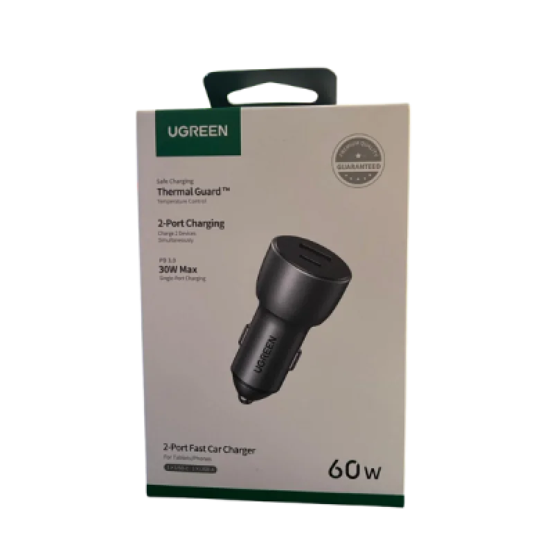 Cargador de Auto UGREEN 60W PD/QC con USB C + USB A