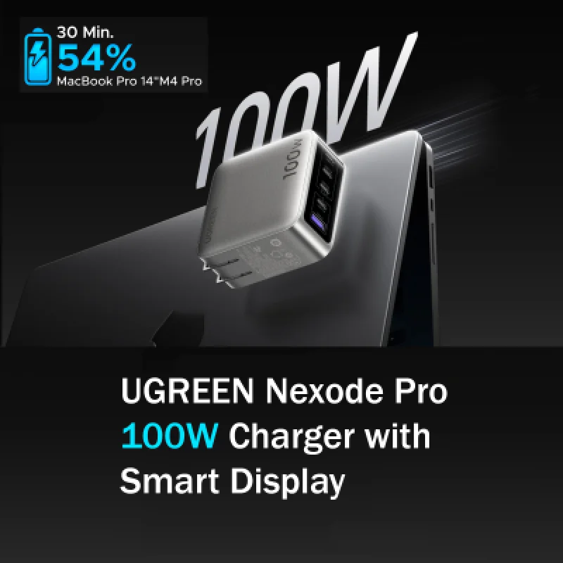 Cargador Ugreen 100W GaN X773 Nexode Pro 5 Puertos | Rápido y Potente⚡