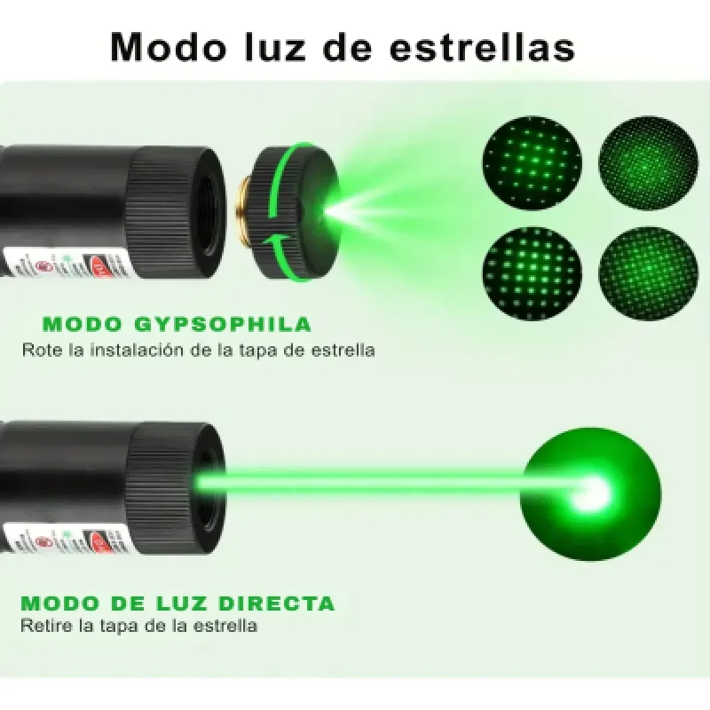 🟢 Puntero Láser Verde 3000M USB-C Cafini CN-303-T