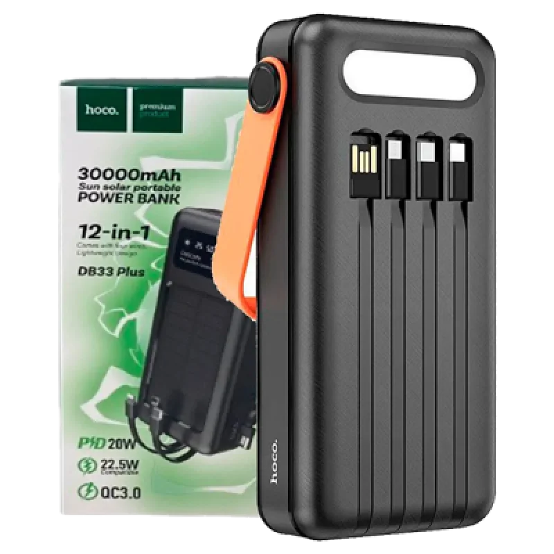 Cargador Solar Portátil Hoco DB33 30000mAh 22.5W🔋