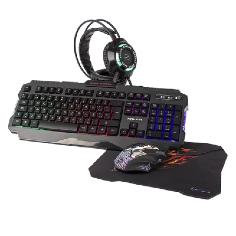 Combo Gamer Halion 4 en 1 HA 870C | Teclado Mecánico Mouse Audífono y Mousepad