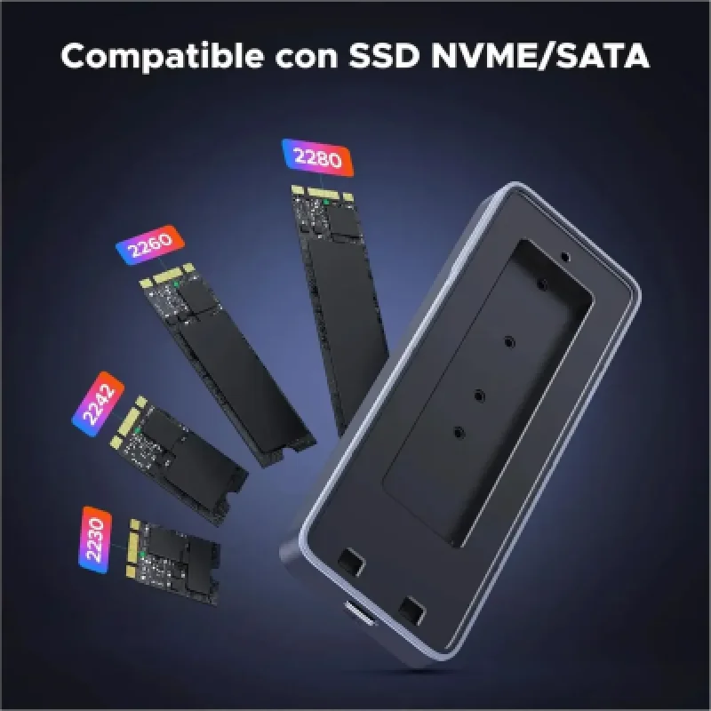Case SSD M.2 Ugreen CM777 20Gbps USB-C RGB NVMe/SATA
