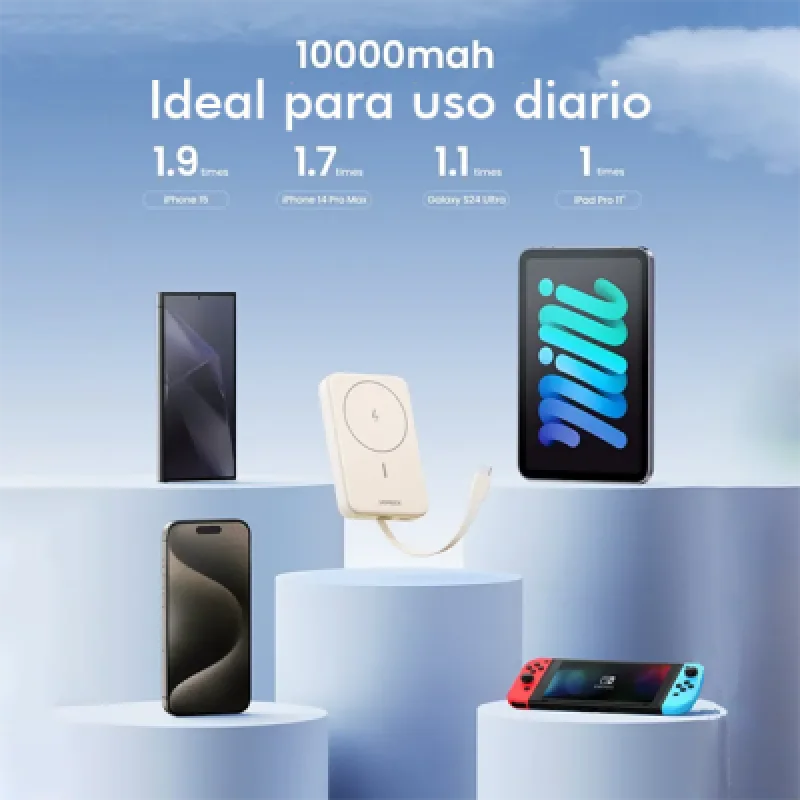 Cargador Inalámbrico Ugreen 10000mAh 20W PB760 Rápido y Portátil⚡