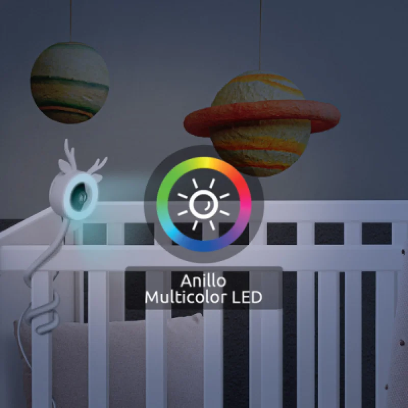 Cámara inteligente para bebé Nexxt 2K con sensor de temperatura y luz RGB