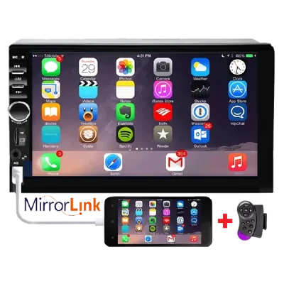 Autoradio 2 Din 7 Pulgadas WinCE con Perilla Soporte MirrorLink