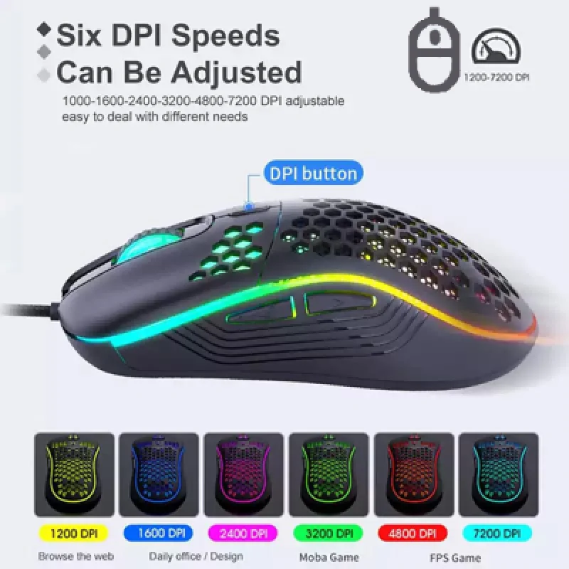 Mouse Gamer iMICE T 98 RGB | Precisión Diseño Futurista y Resistencia para Gamers