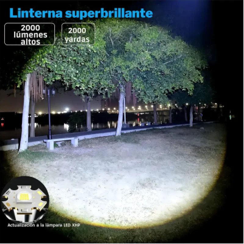 🔦 flashlight LED Recargable Ledimi 30W 2Km | Envío a Perú