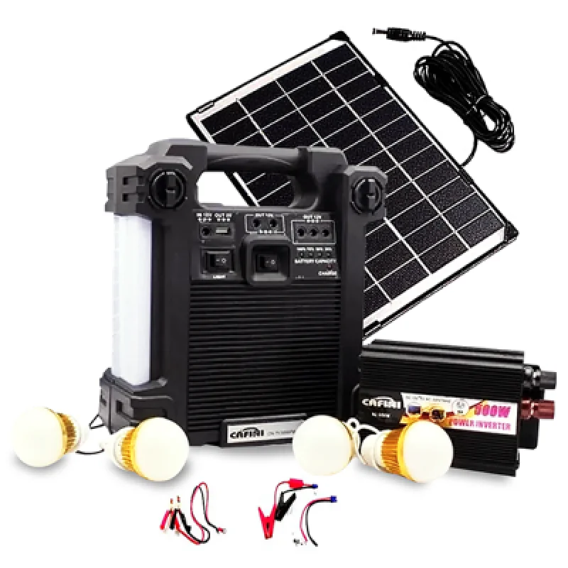 Kit Solar Portátil Cafini CN TY3999FM BT: Energía Solar 12V 20000mAh Carga Rápida y Iluminación para Dispositivos y Más
