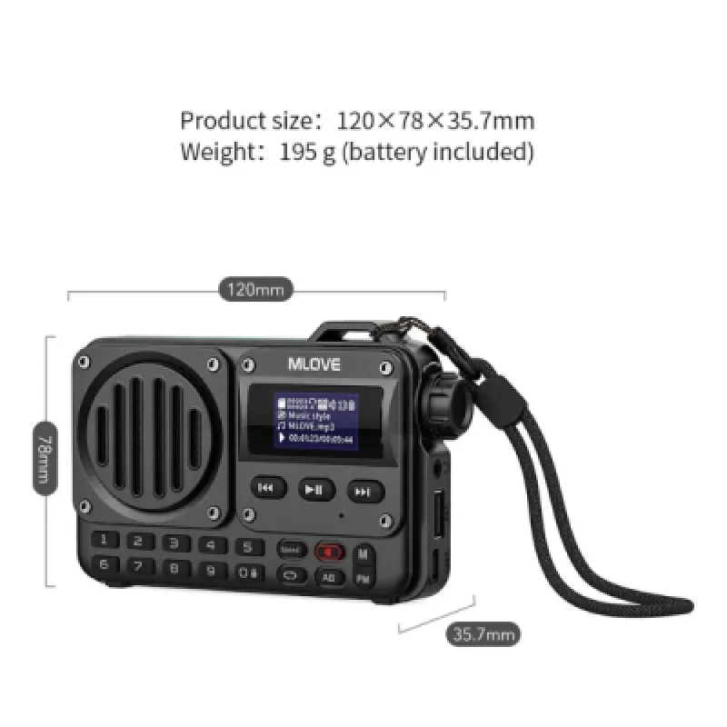 Mini Radio Portátil Bt FM SD USB Batería Litio 20 h – Speak