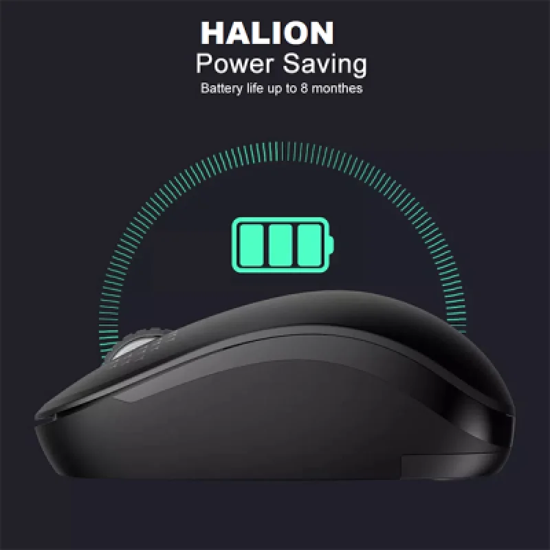 Mouse Inalámbrico Halion HA 790W | Conectividad Bluetooth Ergonomía y Alta Sensibilidad para Oficina y Hogar