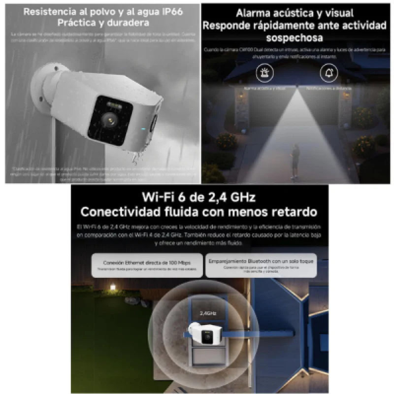 Cámara de Seguridad Exterior Xiaomi CW100 Dual 3MP IP66 con Doble Lente