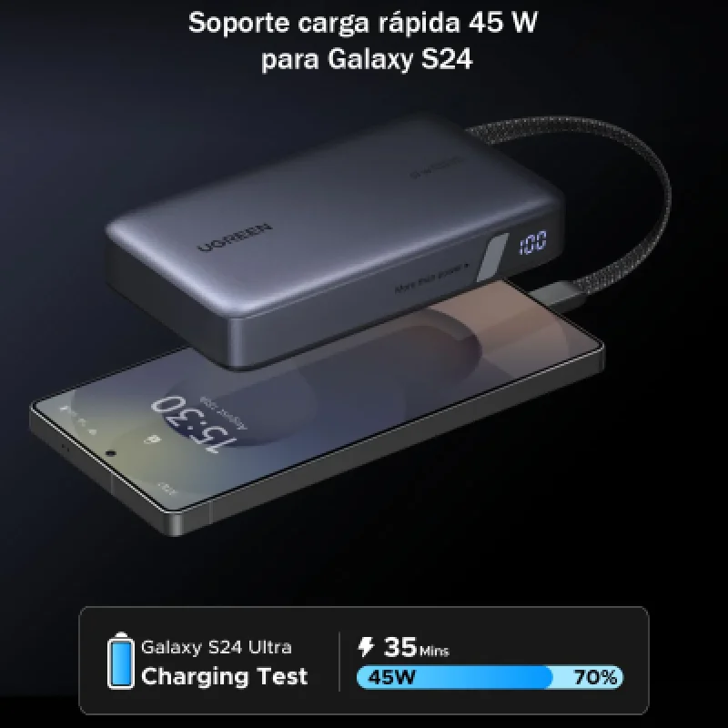 UGREEN Nexode Power Bank 20000mAh 67W Cable USB-C Carga Rápida