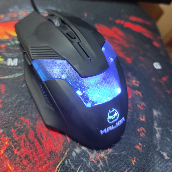 Mouse Gamer Halion HA-919P RGB con Mousepad | Diseño Futurista y Alta Sensibilidad