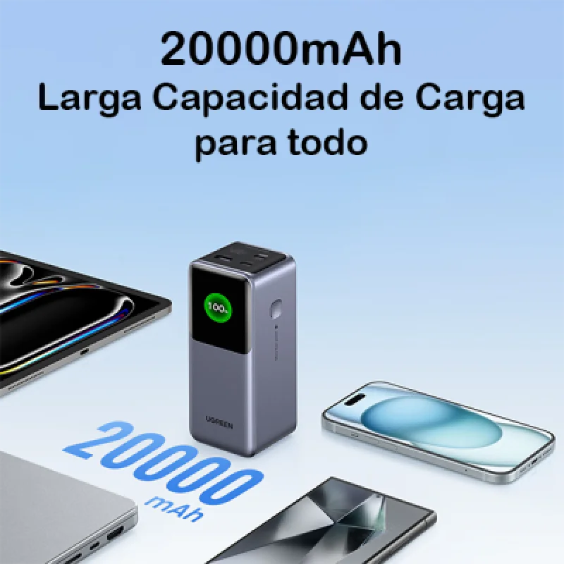 Cargador Portátil Ugreen Nexode 20000mAh 130W⚡Carga Rápida para iPhone Laptop y Más 🚀Envío Rápido Perú