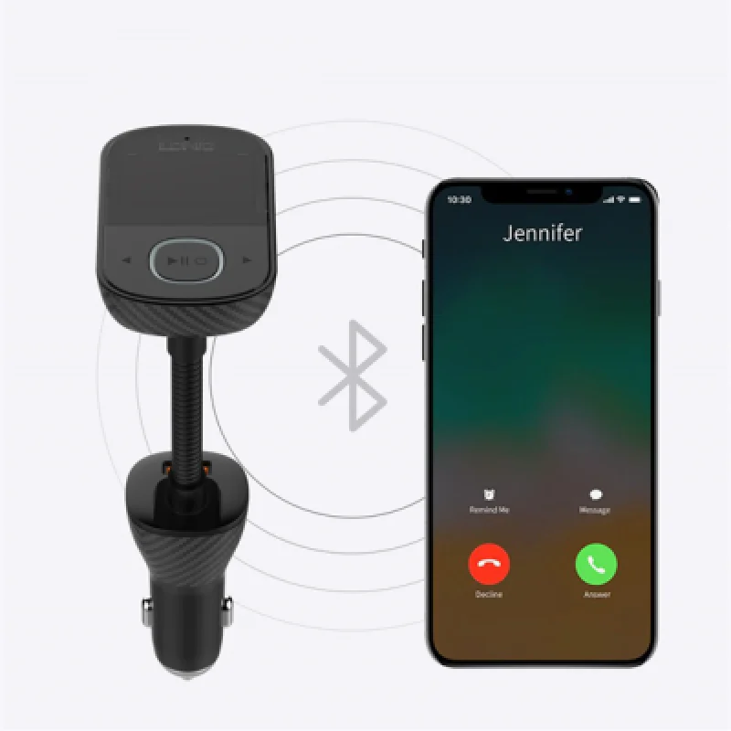 Cargador para Auto LDNIO C705Q 43W con Reproductor Bluetooth | Carga Rápida y de Alta Calidad