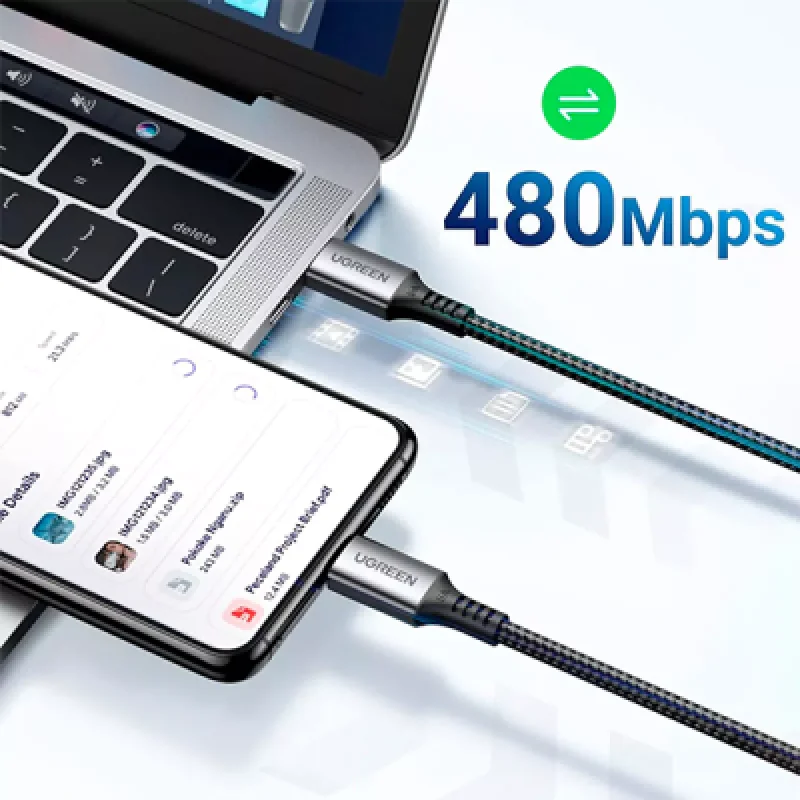 Cable USB Tipo C a C 100W 2M UGREEN | Carga Rápida