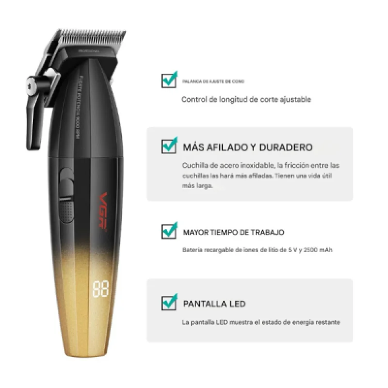 Máquina Cortadora de Cabello VGR V 003 Profesional Inalámbrica