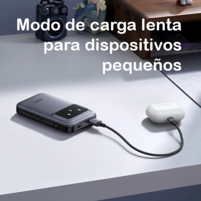 Cargador Portátil Ugreen 10000mAh 30W con Cable USB C🔋 Pantalla TFT ⚡Compacto y Rápido para iPhone y Android