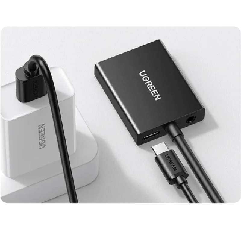 Cable Adaptador Ugreen VGA a HDMI 1080p con Audio USB-C