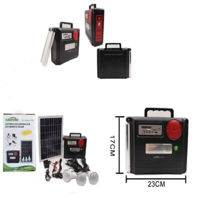 Kit Solar Portátil Cafini CN L8995XT FM | Generador de Energía Solar con Carga Rápida y Sistema Multimedia