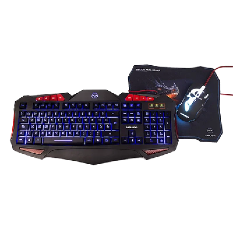 Combo Gamer Halion 3 en 1 HA 845C TITAN | Teclado Mecánico Mouse Gamer y Mousepad