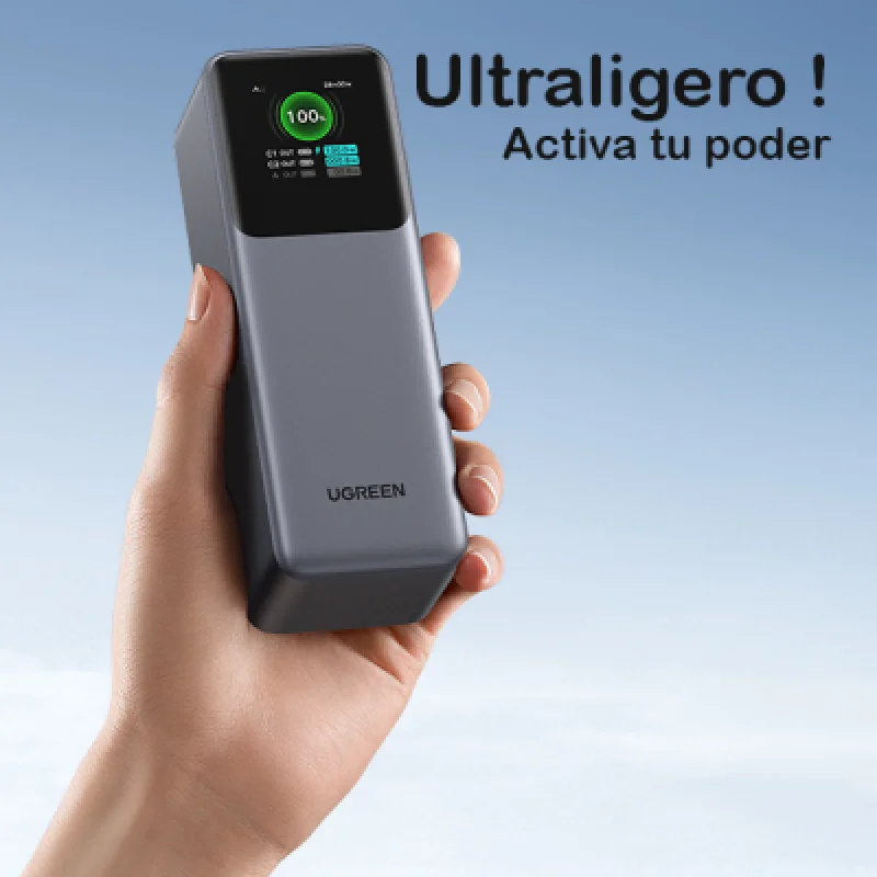 Cargador Portátil Ugreen Nexode 200W 25000mAh| Power Bank Fast Charger para Laptop y Celular✨
