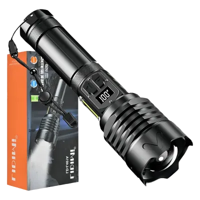 Linterna Táctica LED Recargable Lidimi 30W LD-L461A: Alcance 2Km y Power Bank ⚡
