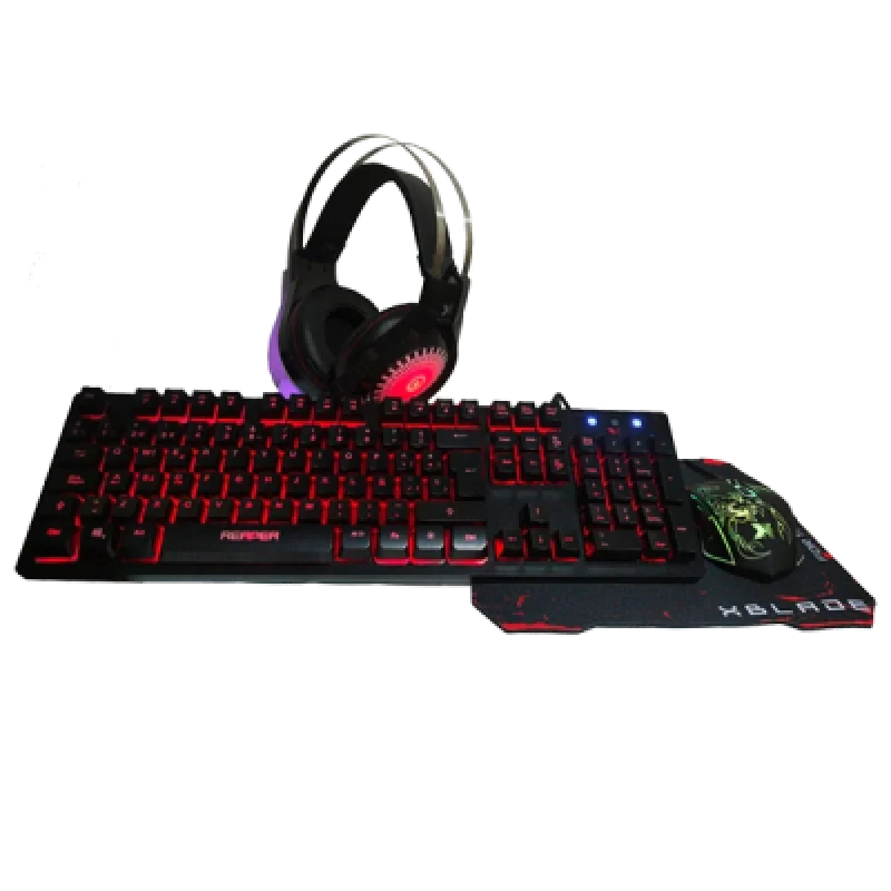 Combo Gamer 4 en 1 XBlade Reaper | Teclado Mecánico Mouse Gamer Audífono con Micrófono y Mousepad
