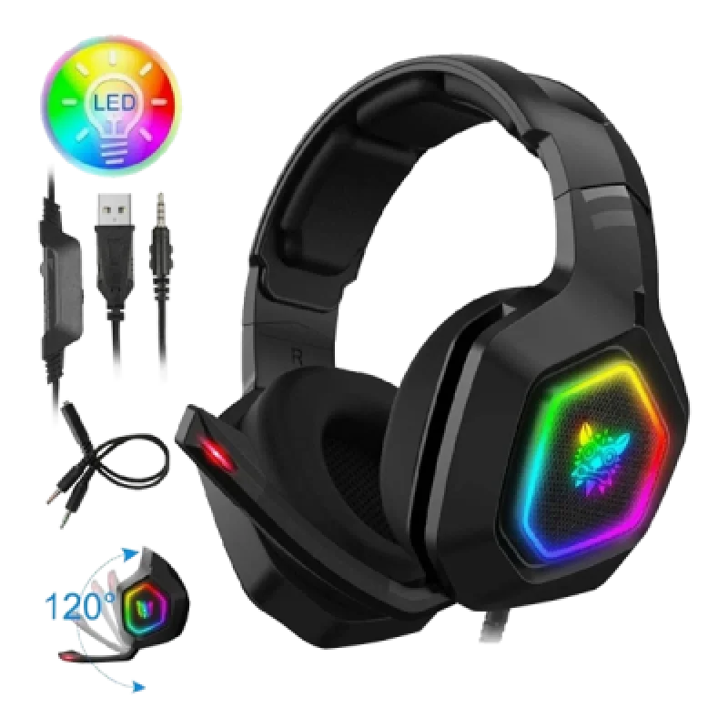 Audífono Gamer con Micrófono Onikuma K10 Profesional con Iluminación RGB