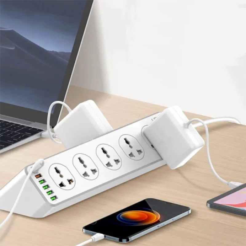 Supresor de Picos LDNIO SC10610 con 10 Tomacorrientes 4 Puertos USB | Carga Rápida QC 3.0 y PD 3.0
