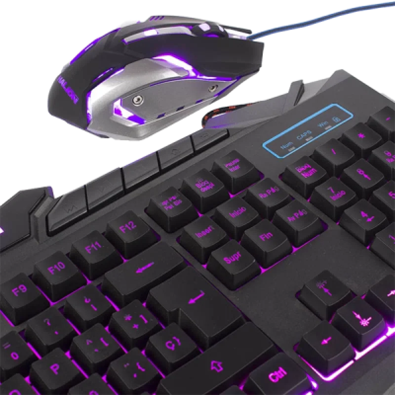 Combo Gamer Teclado y Mouse Halion Draco HA 518c | RGB Mecánico y Precisión para Juegos