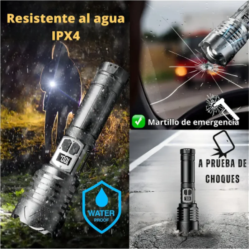 🔦 flashlight LED Recargable Ledimi 30W 2Km | Envío a Perú