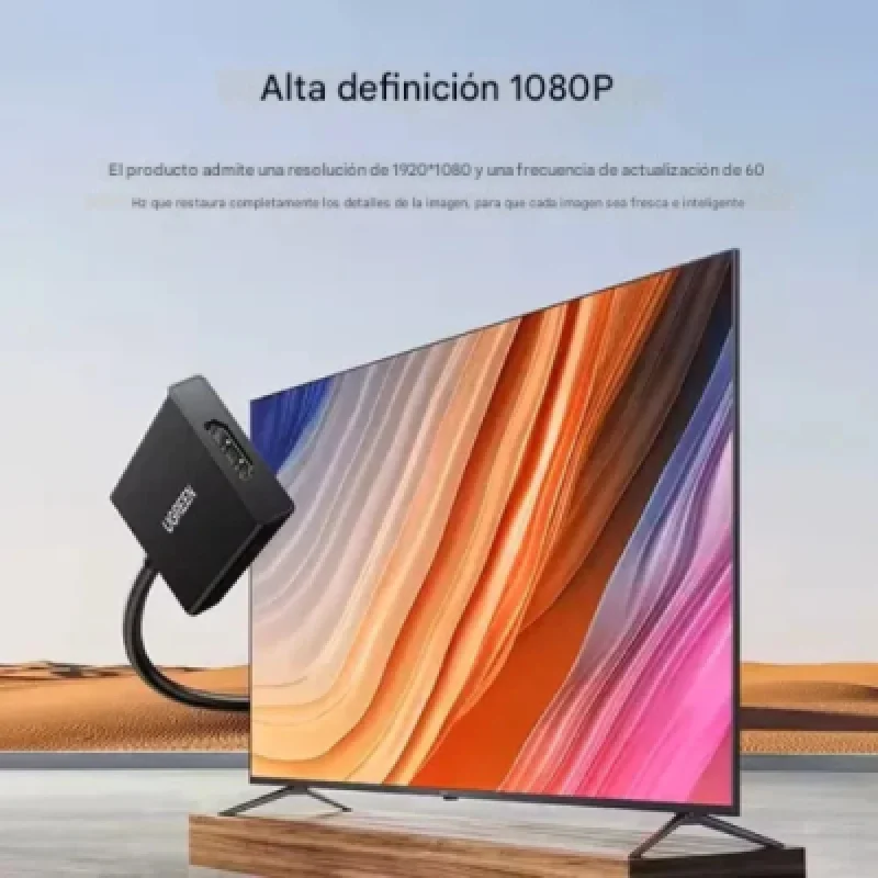 Cable Adaptador Ugreen VGA a HDMI 1080p con Audio USB-C