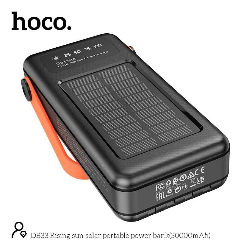 🔋Cargador Solar Portátil Hoco DB33 30000mAh 22.5W