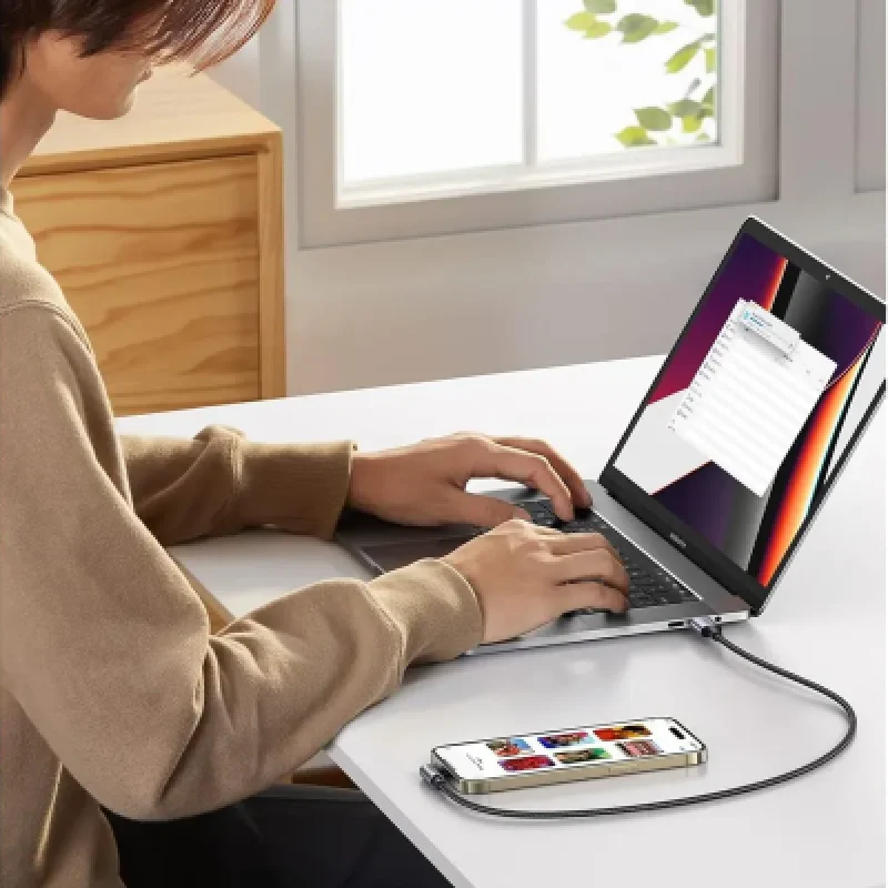 Cable UGREEN USB C a Lightning 90 Grados Trenzado MFi 1m 3A PD