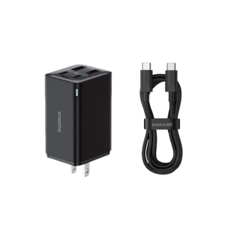Baseus GaN 6 Pro – Cargador de pared 4 puertos + Cable USB C a USB C 1 m 100 W