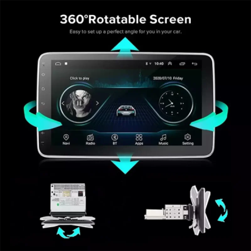 Auto Radio Android 1 Din 10.1 Pulgadas con 4GB RAM y WiFi Integrado | Conectividad y Entretenimiento Premium para tu Coche
