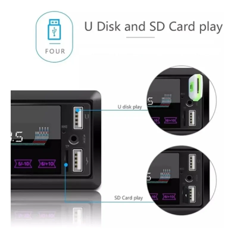 Autoradio 1 Din Bluetooth con 2 USB y Máscara Fija | Excelente Sonido y Conectividad