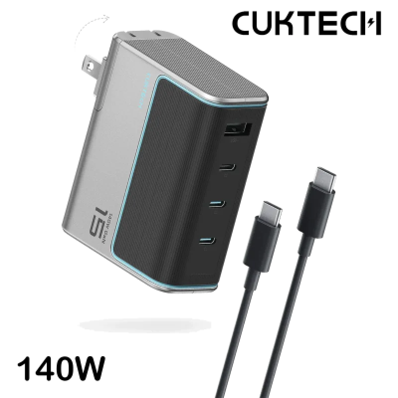 ⚡ Cargador CUKTECH 140W GaN USB-C 4 Puertos | Rápido y Seguro